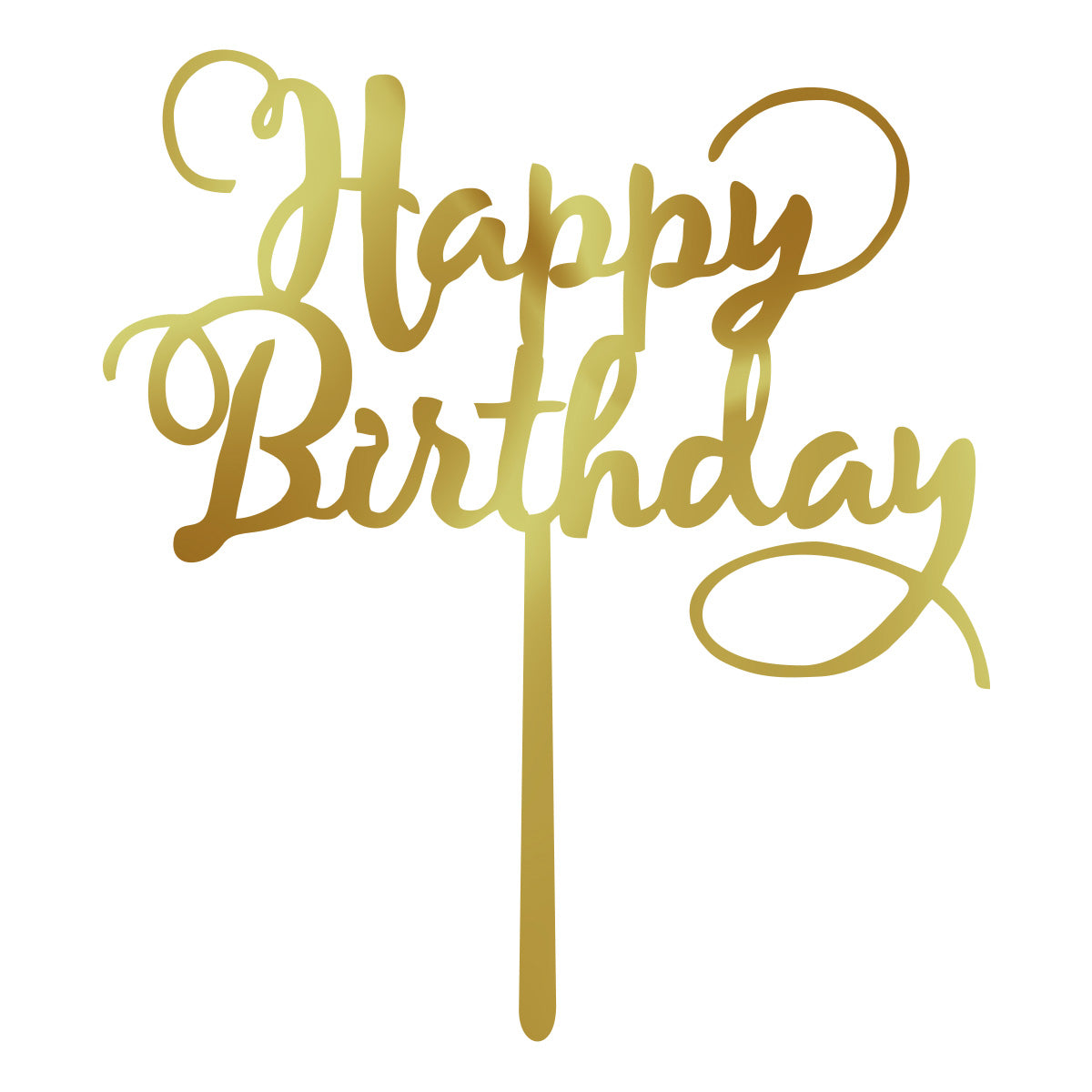 Gold Happy Birthday Cake Topper.