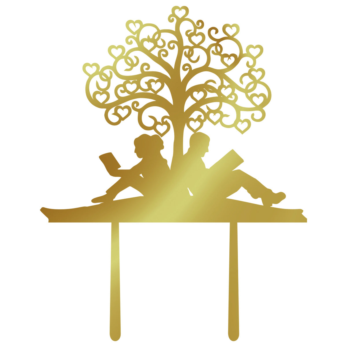 Couples Cake Topper Love of Books Silver Rose Bakery