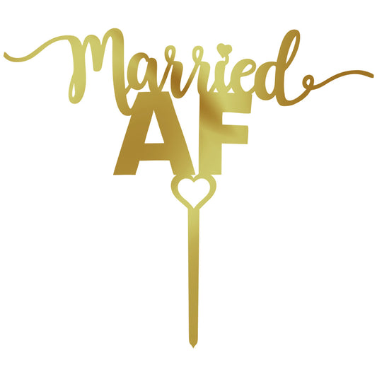 Married AF Fun Wedding Cake Topper.