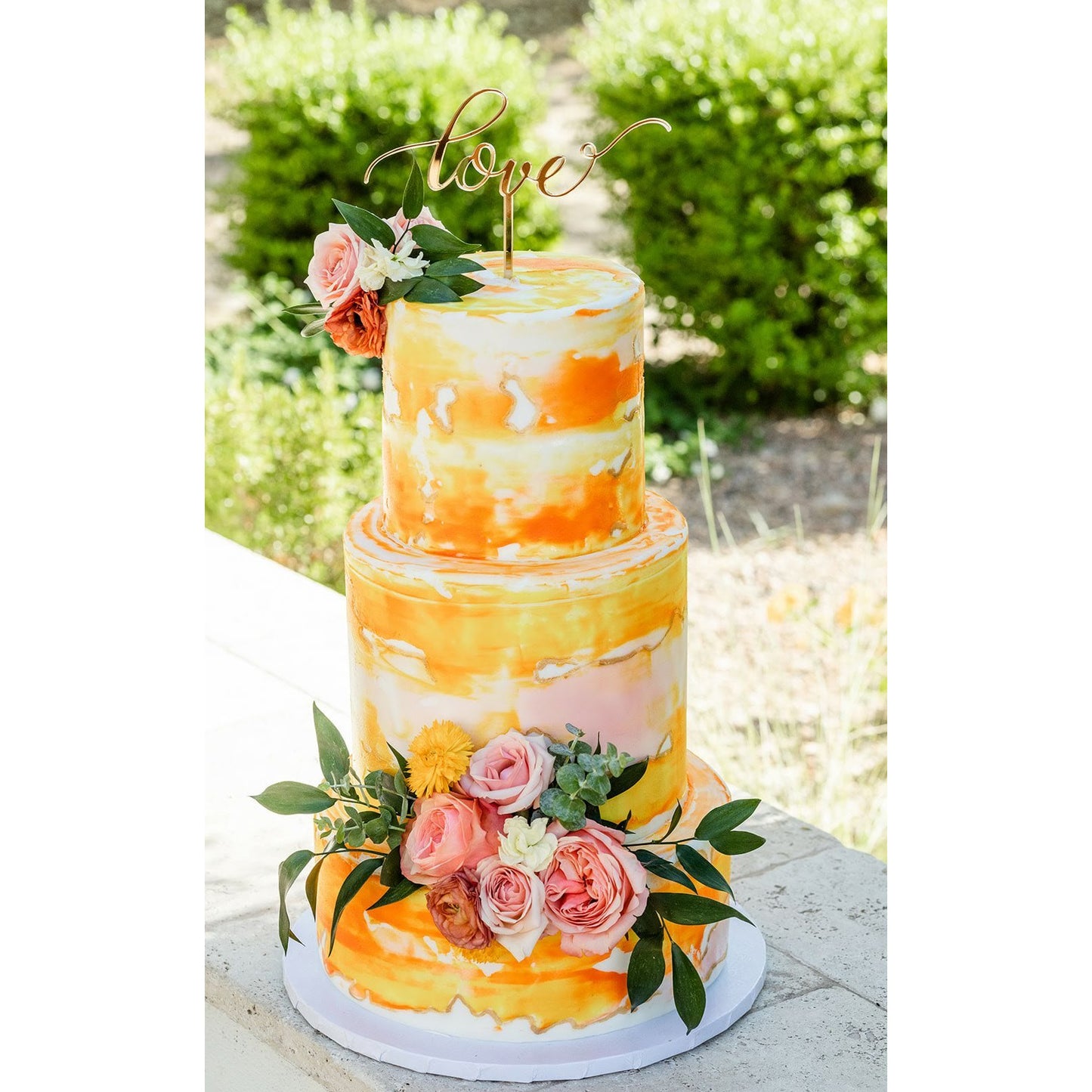watercolor wedding cake