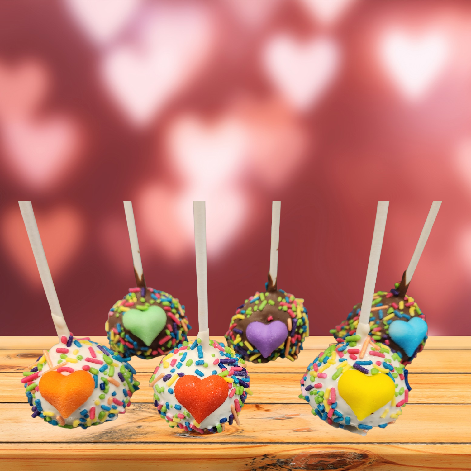 fresh baked Valentine's Day Cake Pops delivered in Phoenix.