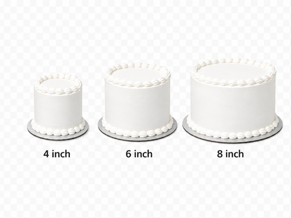 whipped icing cakes 3 layer comparison on size 4in, 6in, 8in 