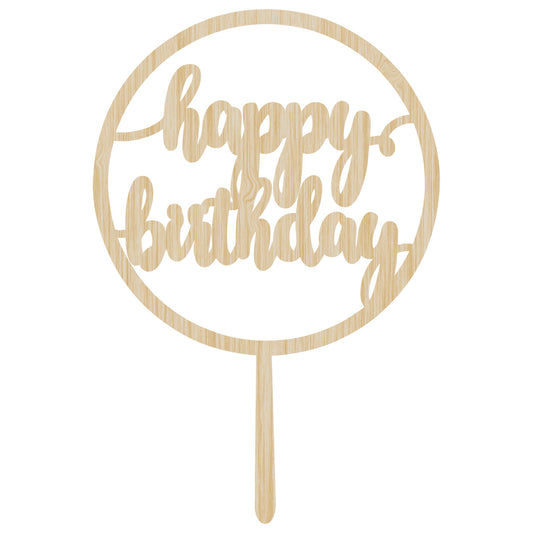 Birthday Cake Topper - Happy Birthday Circle