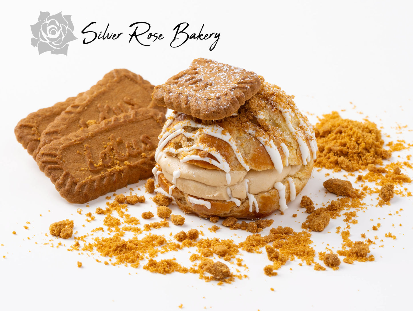 Cookie Butter Cream Puff ready to eat at Phoenix, AZ Bakery.