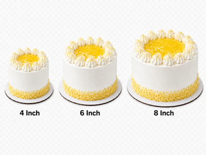 lemon cream cake design cake size comparison of whipped frosting cakes 4in, 6in, 8in
