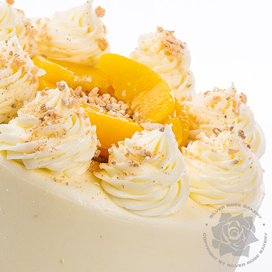 Peaches and Cream Cake in Phoenix.