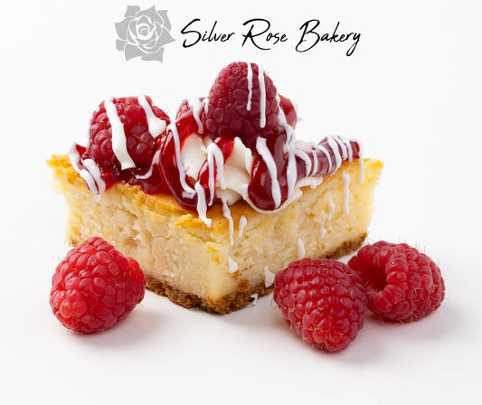 raspberry topped cheesecake in Phoenix, AZ.