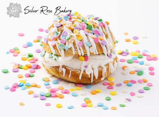 Sprinklefetti Cream Puff fresh made in Phoenix bakery.