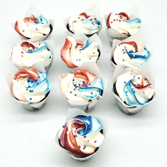 Red, White, and Blue Mini Cupcakes - 24 Count