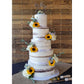 5 Tier Naked Wedding Cake with Sunflowers and Mr and Mrs Topper