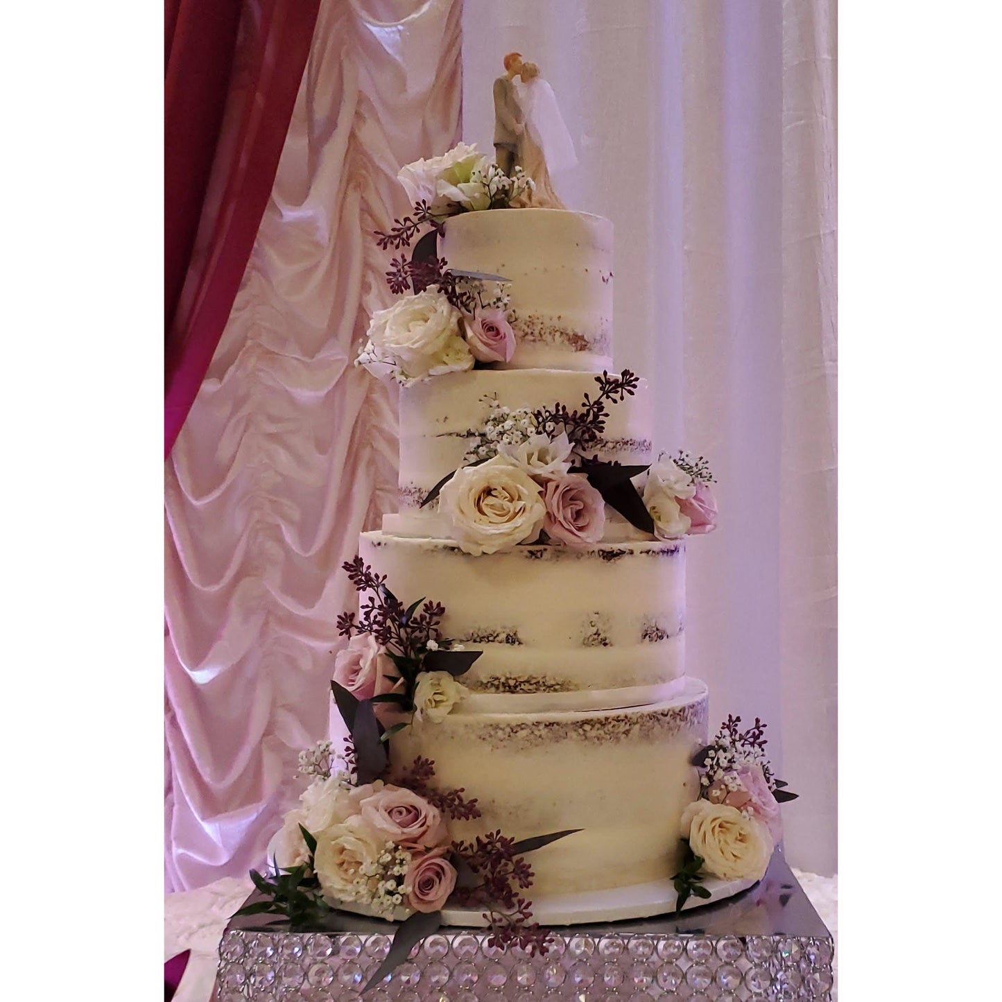 4 Tier Naked Wedding Cake